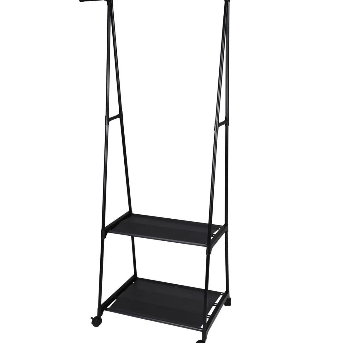 Wieszak stojący na ubrania z szafką na buty, metalowy, 55 - 88 x 45 x 157 cm