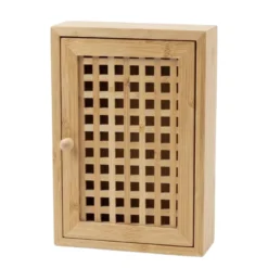 Wisząca szafka na klucze KIZU, 19 x 27 x 6 cm, bambus