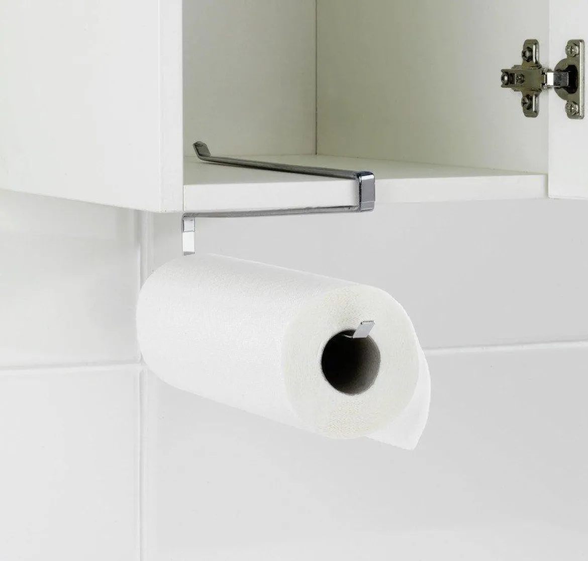 Wiszący uchwyt na ręcznik papierowy, stalowy, chromowany, WENKO