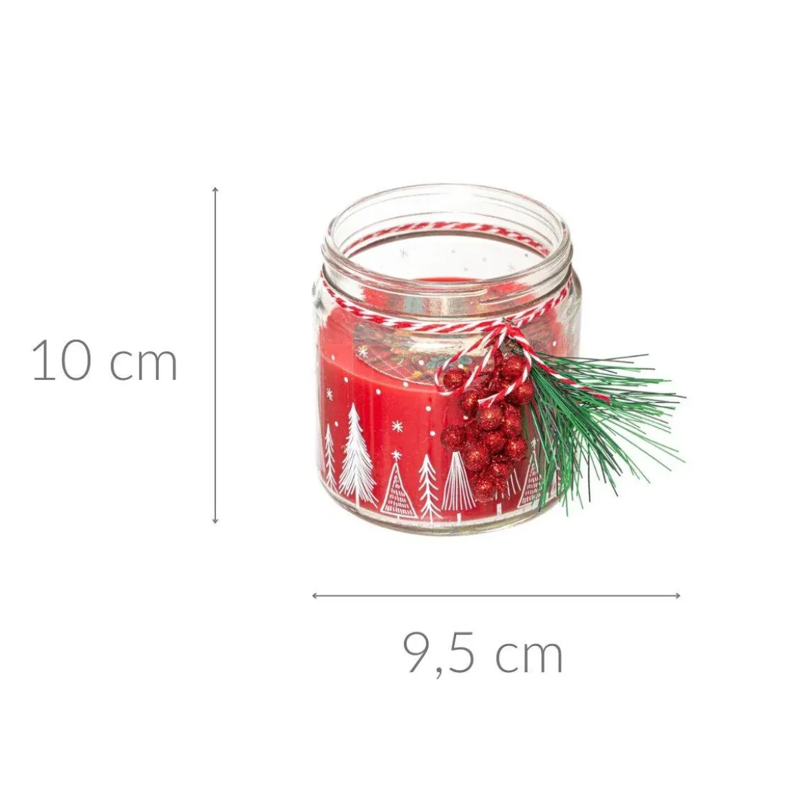 Świąteczna świeca ze stroikiem, 315 g
