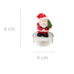 Świąteczne tealighty w kształcie Mikołaja, 6 szt.