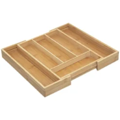 Wkład do szuflady na sztućce, bambusowy, 25-39 cm, rozsuwany