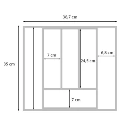 Wkład do szuflady na sztućce, bambusowy, 25-39 cm, rozsuwany