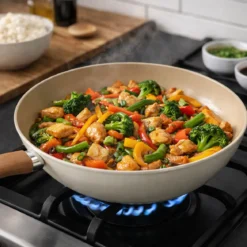 Wok z drewnianą rączką HARMONY, Ø 28,5 cm
