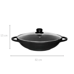 Wok ze szklaną pokrywką, Ø 32 cm