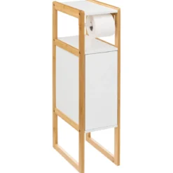 Wąska szafka na papier toaletowy NATUREO, bambusowy stelaż