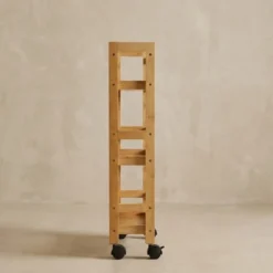 Wąski regał łazienkowy na kółkach, 3 półki KLUK, 38 x 15 x 76 cm