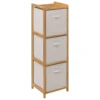 Wysoki regał bambusowy TIDY z 3 materiałowymi koszami, wys. 109,5 cm