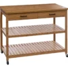 Wyspa kuchenna na kółkach, bambus, 108 x 60 x 90 cm