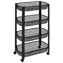 Wózek kuchenny na kółkach BASKET, plastikowy, 46,5 x 25,5 x 79 cm
