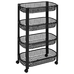 Wózek kuchenny na kółkach BASKET, plastikowy, 46,5 x 25,5 x 79 cm
