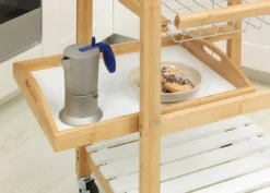 Wózek kuchenny na kółkach FINJA, drewno bambusowe + MDF, WENKO