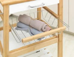 Wózek kuchenny na kółkach FINJA, drewno bambusowe + MDF, WENKO