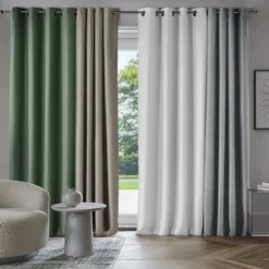 Zasłona na przelotkach CHAMBRAY CHINEA CEDRE, 135 x 240 cm, zaciemniająca