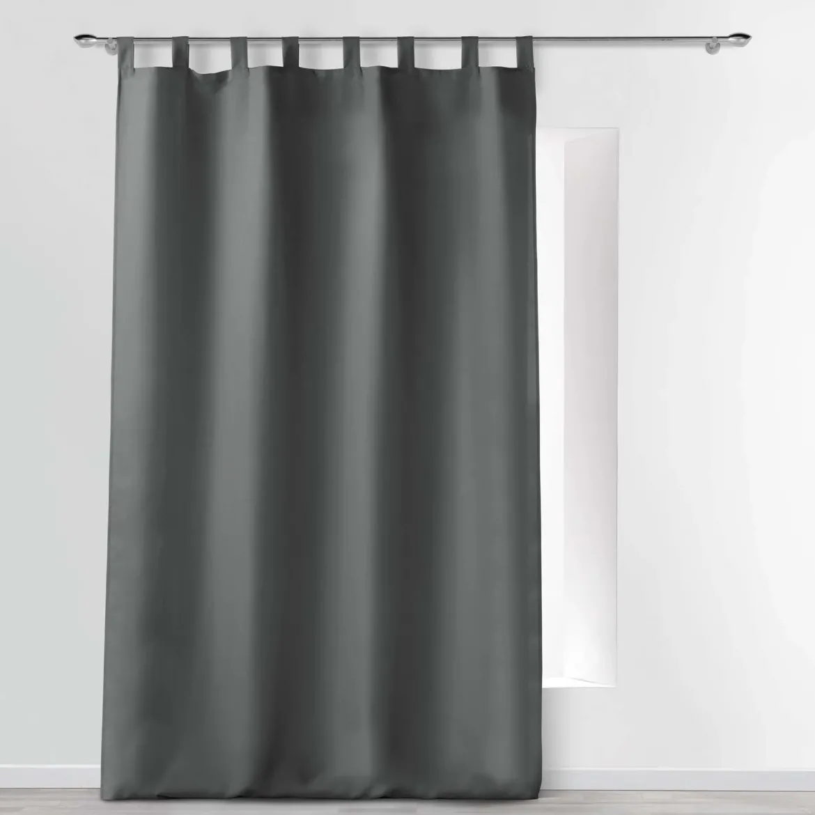 Zasłona na szelkach ESSENTIEL, 140 x 260 cm, szara