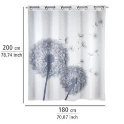 Zasłona prysznicowa Astera Flexi, tekstylna, 180x200 cm, WENKO