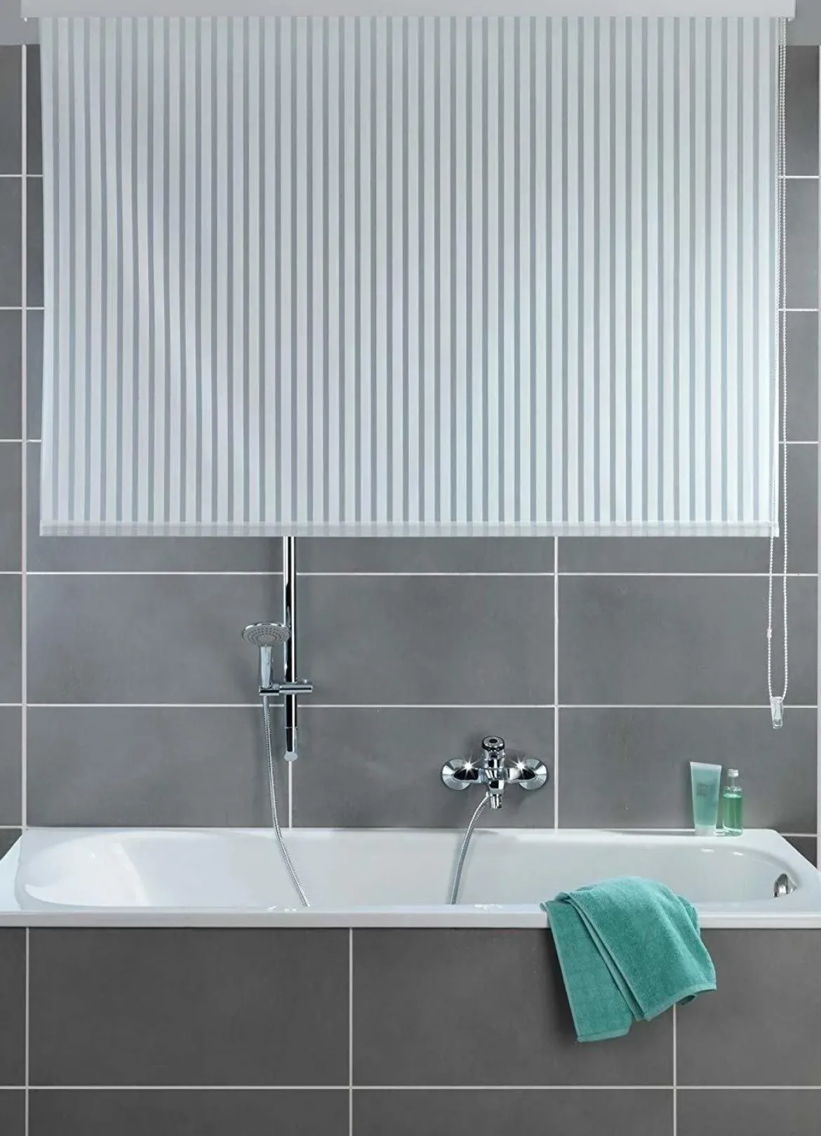 Zasłona prysznicowa Blind, z paskami, 132 x 240 cm, WENKO