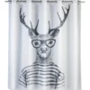 Zasłona prysznicowa Mr Deer, tekstylna, 180x200 cm, WENKO
