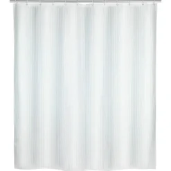 Zasłona prysznicowa z poliestru, wodoodporna kurtyna PALAIS + 12 pierścieni mocujących - 200 x 180 cm, WENKO