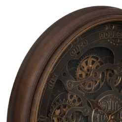 Zegar ścienny duży vintage Alban, widoczny mechanizm, Ø 76 cm