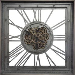 Zegar ścienny MECA, metalowy, 80 x 80 cm