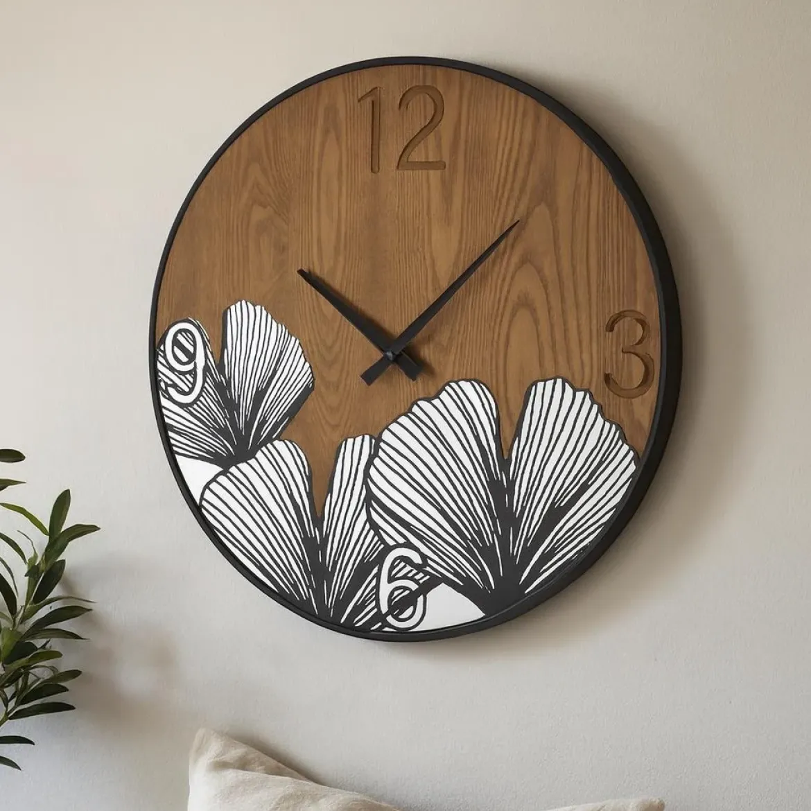 Zegar ścienny WOOD, brązowy, Ø 60 cm