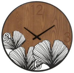 Zegar ścienny WOOD, brązowy, Ø 60 cm