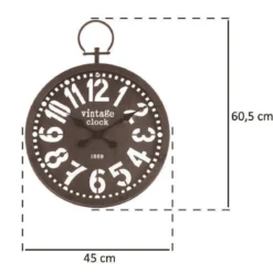 Zegar ścienny wskazówkowy VINTAGE, Ø 45 cm