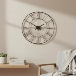 Zegar ścienny w stylu industrialnym ARATIO, Ø 70 cm