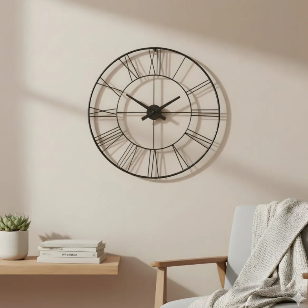 Zegar ścienny w stylu industrialnym ARATIO, Ø 70 cm