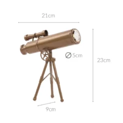 Zegar do salonu TELESKOP, metalowy, 23 cm