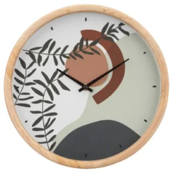 Zegar na ścianę do salonu Nila, tarcza z ilustracją, Ø 30 cm