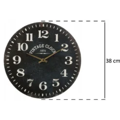 Zegar na ścianę drewniany z rzymskimi cyframi, zegar w starym stylu, Ø 38 cm