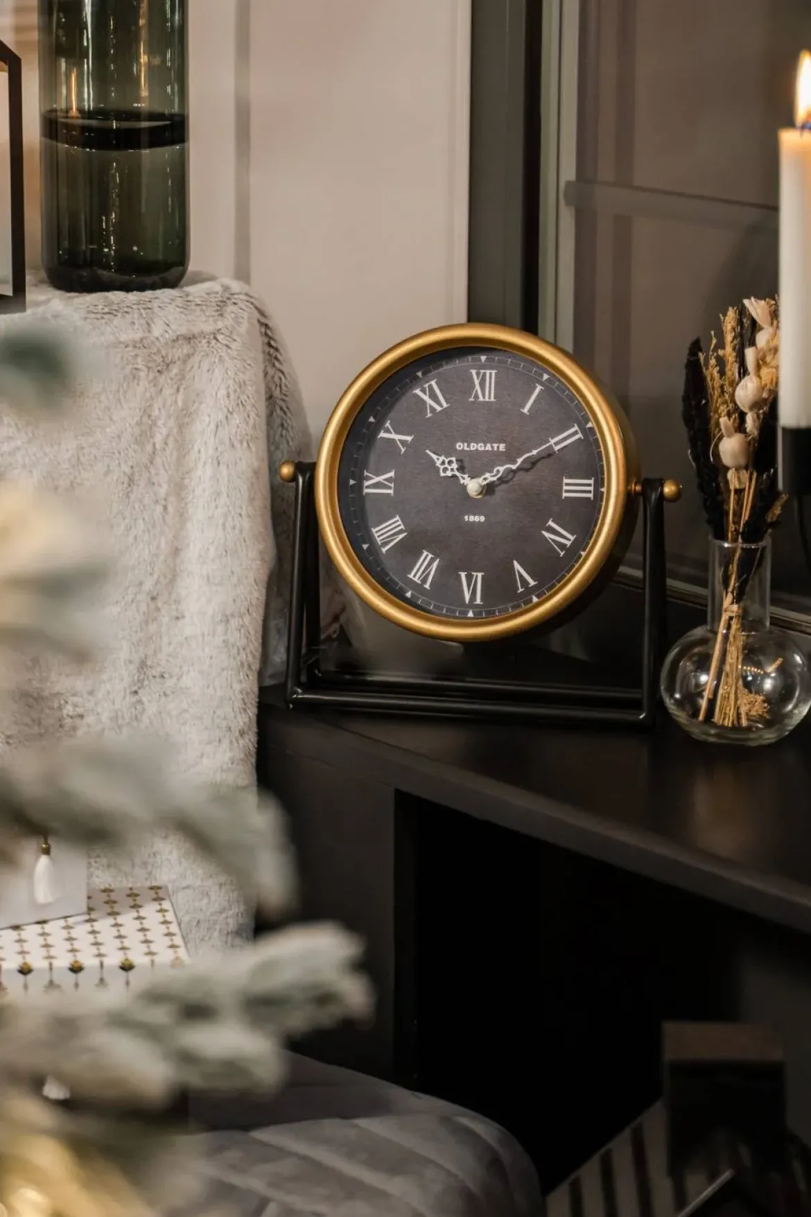 Zegar stojący na komodę LUCA, Ø 21cm