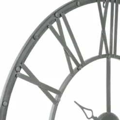 Zegar wiszący z metalu, tarcza z dużymi elementami w stylu vintage