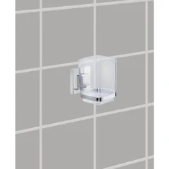 Zestaw akcesoriów łazienkowych QUADRO, pojemnik na szczoteczkę do zębów, dozownik na mydło, uchwyt na suszarkę, Vacuum-Loc, WENKO