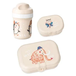 Zestaw: bidon 200 ml i śniadaniówka HOP ON AT HOME, 3-częściowy, KOZIOL