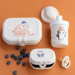 Zestaw: bidon 200 ml i śniadaniówka HOP ON AT HOME, 3-częściowy, KOZIOL