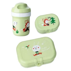 Zestaw: bidon 200 ml i śniadaniówka HOP ON AT HOME, 3-częściowy, KOZIOL