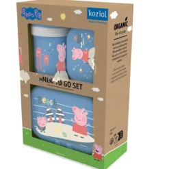 Zestaw bidon 200 ml i śniadaniówka Świnka Peppa Waves To Go, 3-częściowy, KOZIOL