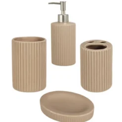 Zestaw ceramicznych akcesoriów łazienkowych, 4 elementy