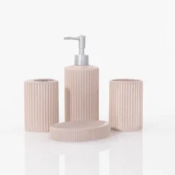 Zestaw ceramicznych akcesoriów łazienkowych, 4 elementy