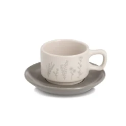 Zestaw do espresso FLOWERS, 4 filiżanki ze spodkami, 70 ml