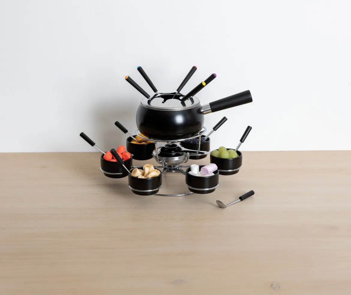 Zestaw do fondue obrotowy na 6 osób, ceramiczny