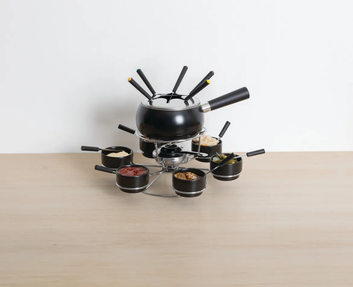 Zestaw do fondue obrotowy na 6 osób, ceramiczny