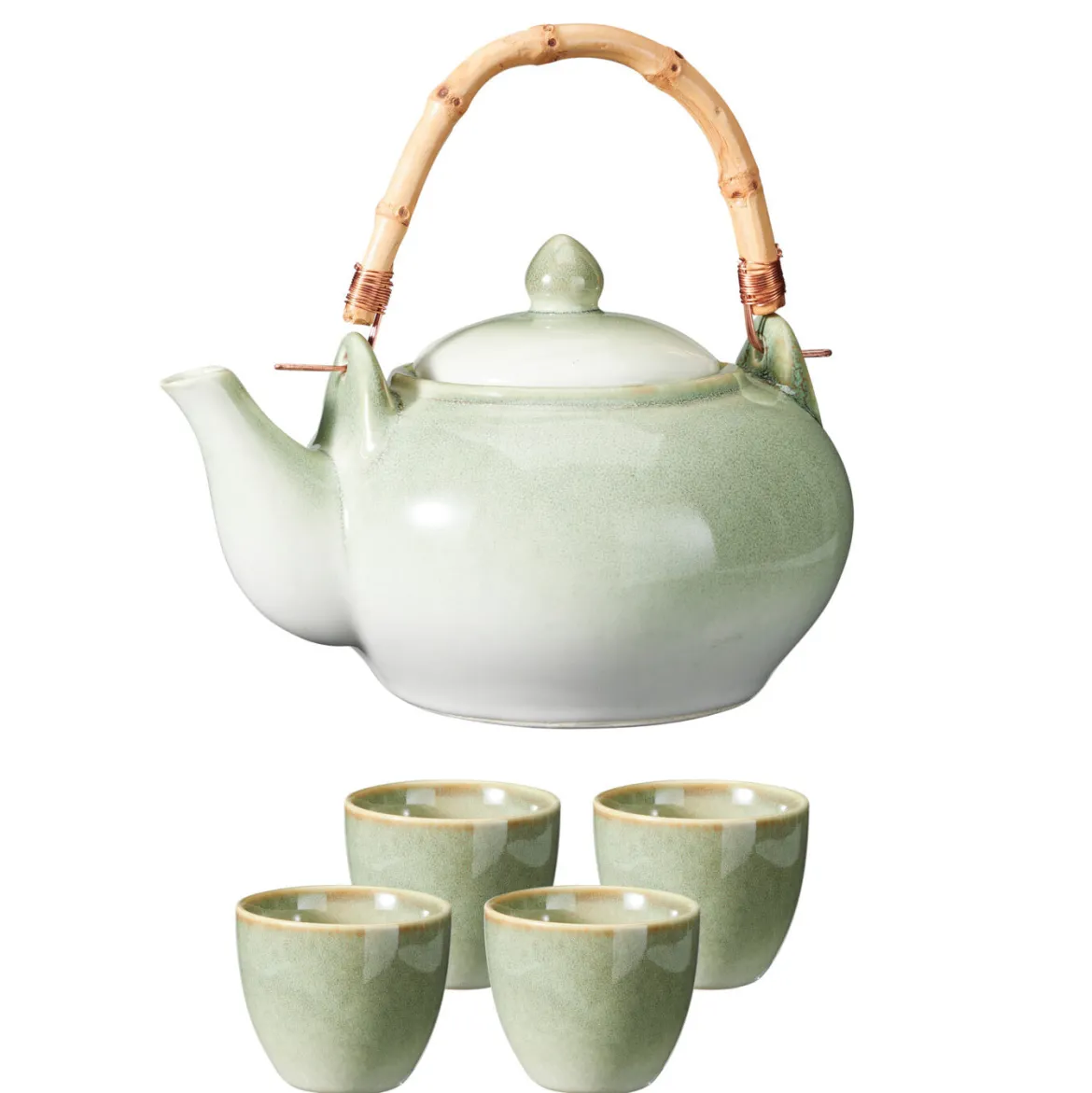 Zestaw do herbaty, ceramiczny, dzbanek 1 l i 4 filiżanki