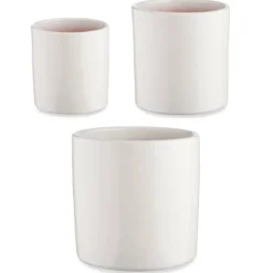 Zestaw doniczek ceramicznych, okrągłych, 3 sztuki