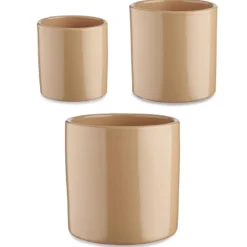 Zestaw doniczek ceramicznych, okrągłych, 3 sztuki