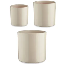 Zestaw doniczek ceramicznych, okrągłych, 3 sztuki
