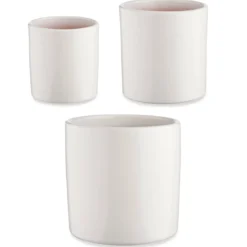 Zestaw doniczek ceramicznych, okrągłych, 3 sztuki